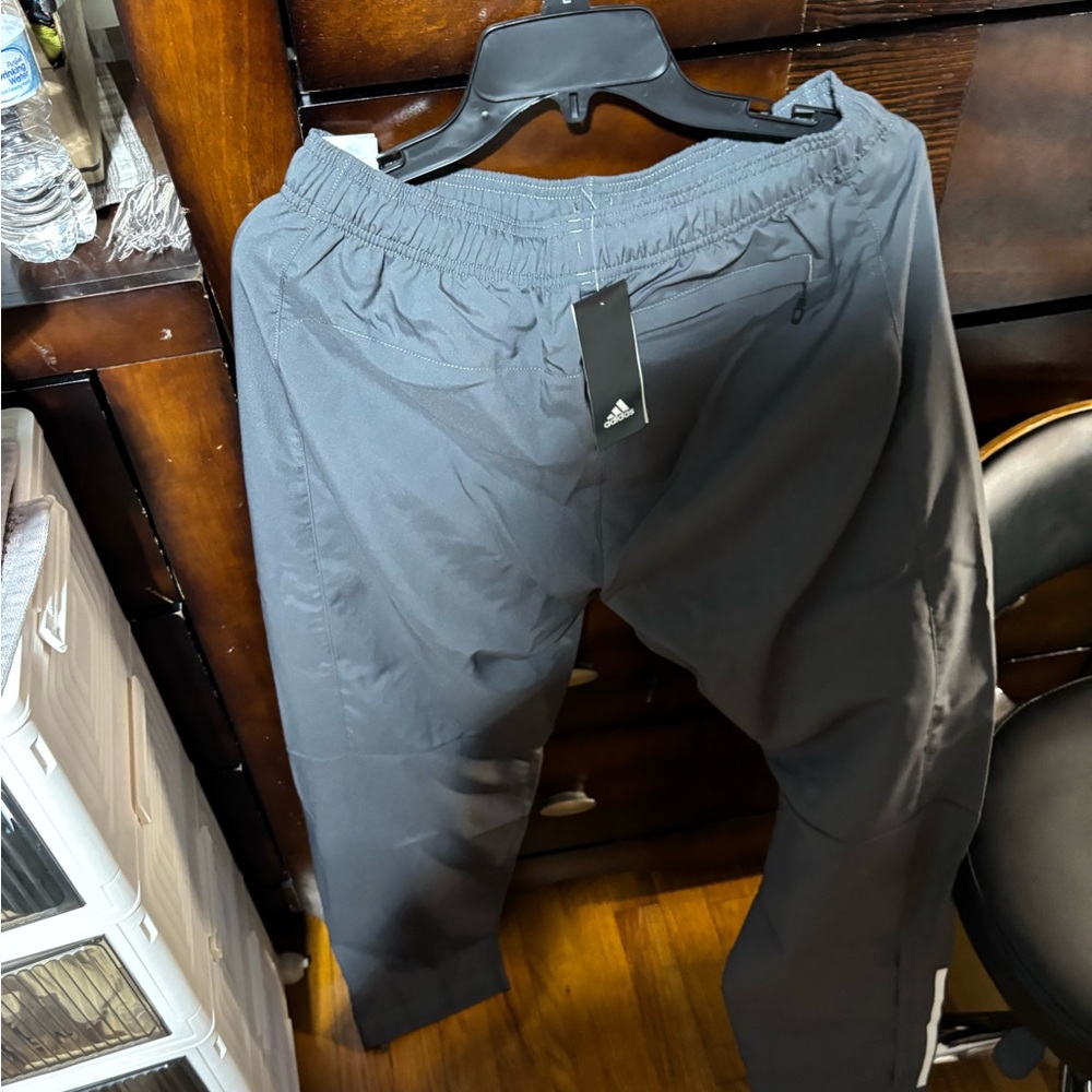 adidas Gray Sweatpants with Elastic Waistband and Relaxed Fit